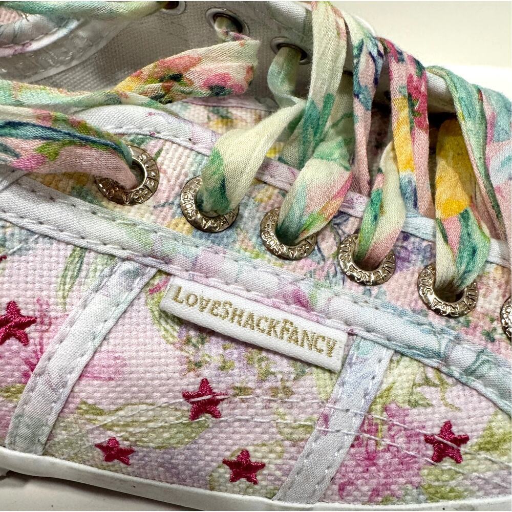 LoveShackFancy x Superga Floral Embroidered Low Top Sneakers Feminine Size 8.5 - Picture 2 of 8